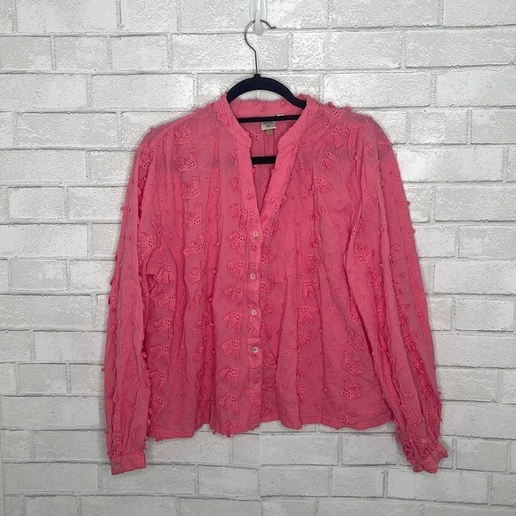 Anthropologie Seen/Worn/Kept Kathryn Textured Floral Blouse - Picture 2 of 13